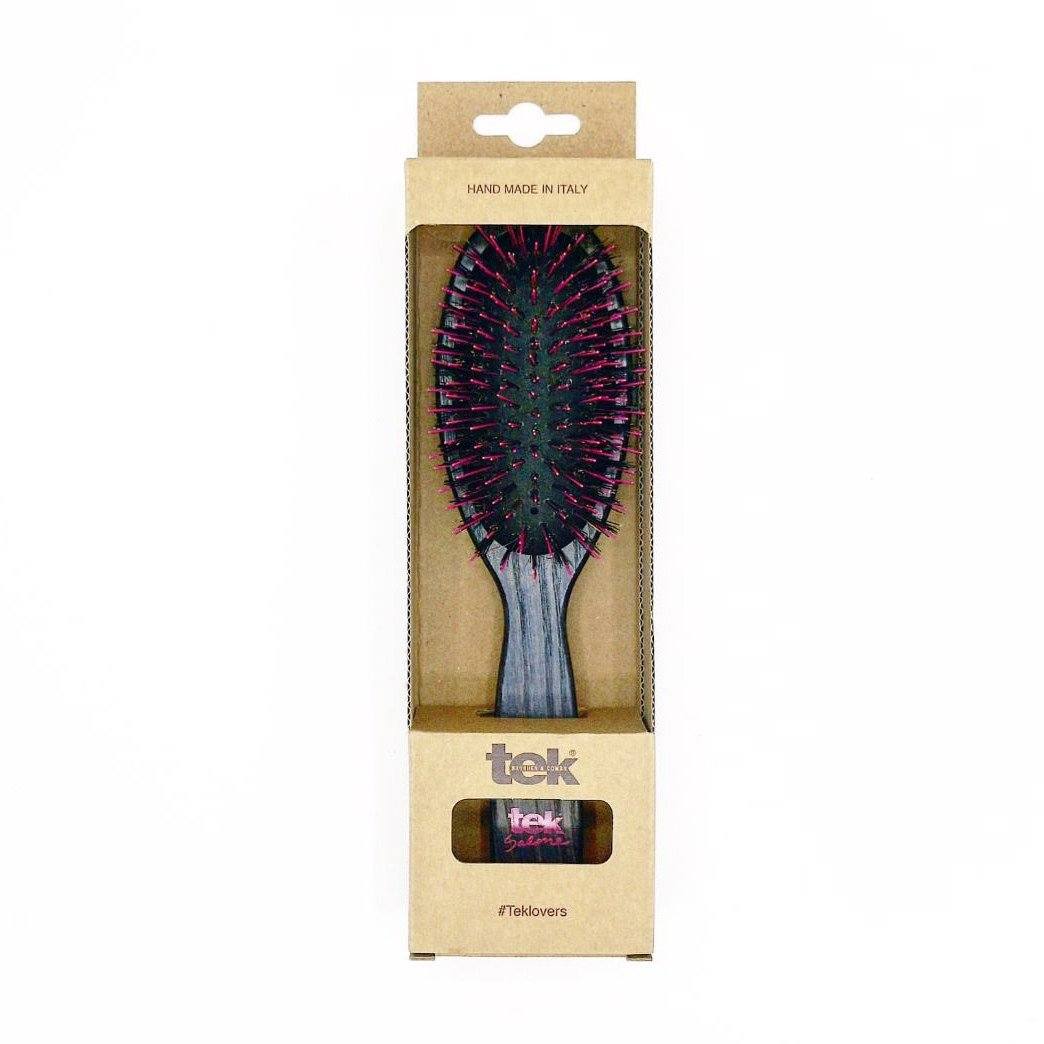 TEK Big Oval Ash Wood Hair Brush with Boar Bristles and Nylon Pins Hair Brush TEK