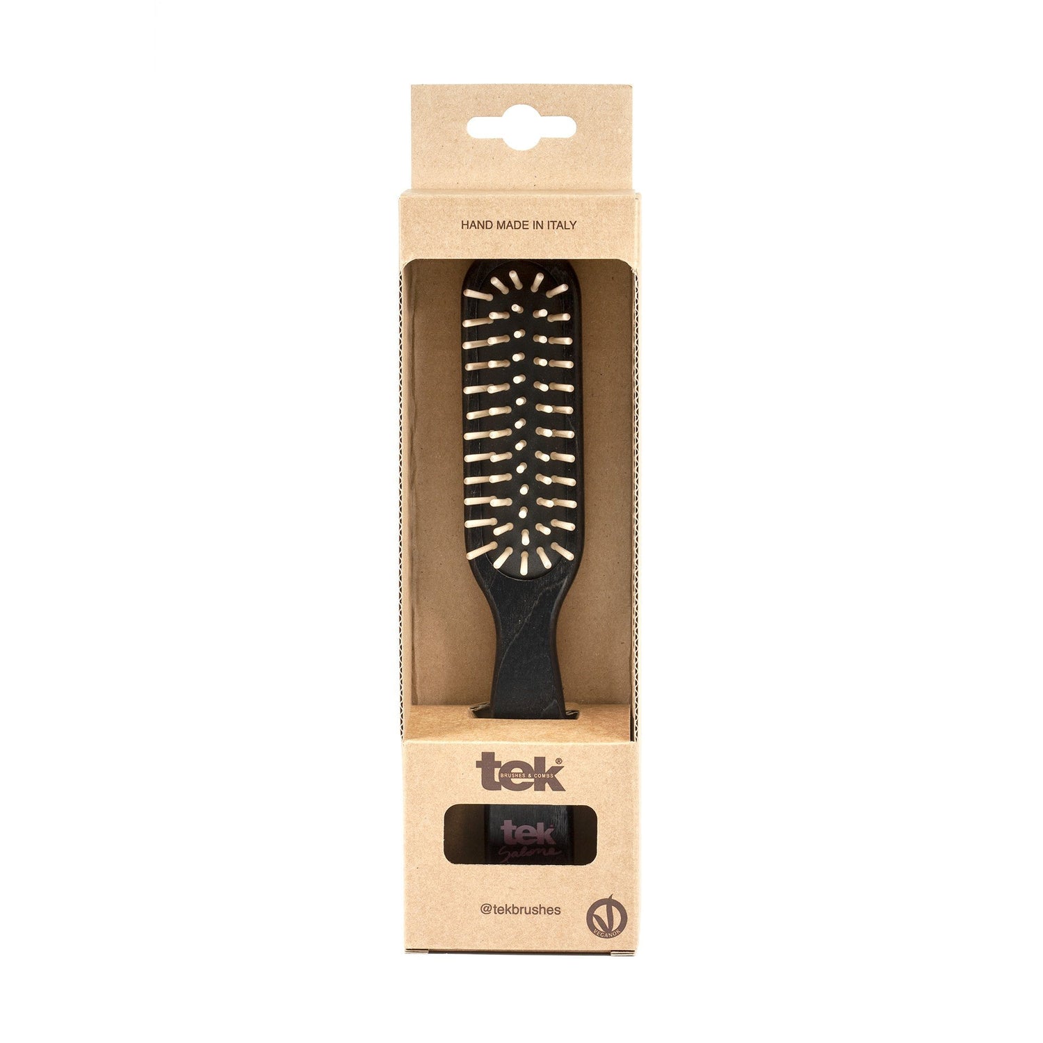 TEK Rectangular Ash Wood Hair Brush with Wooden Bristles Hair Brush TEK