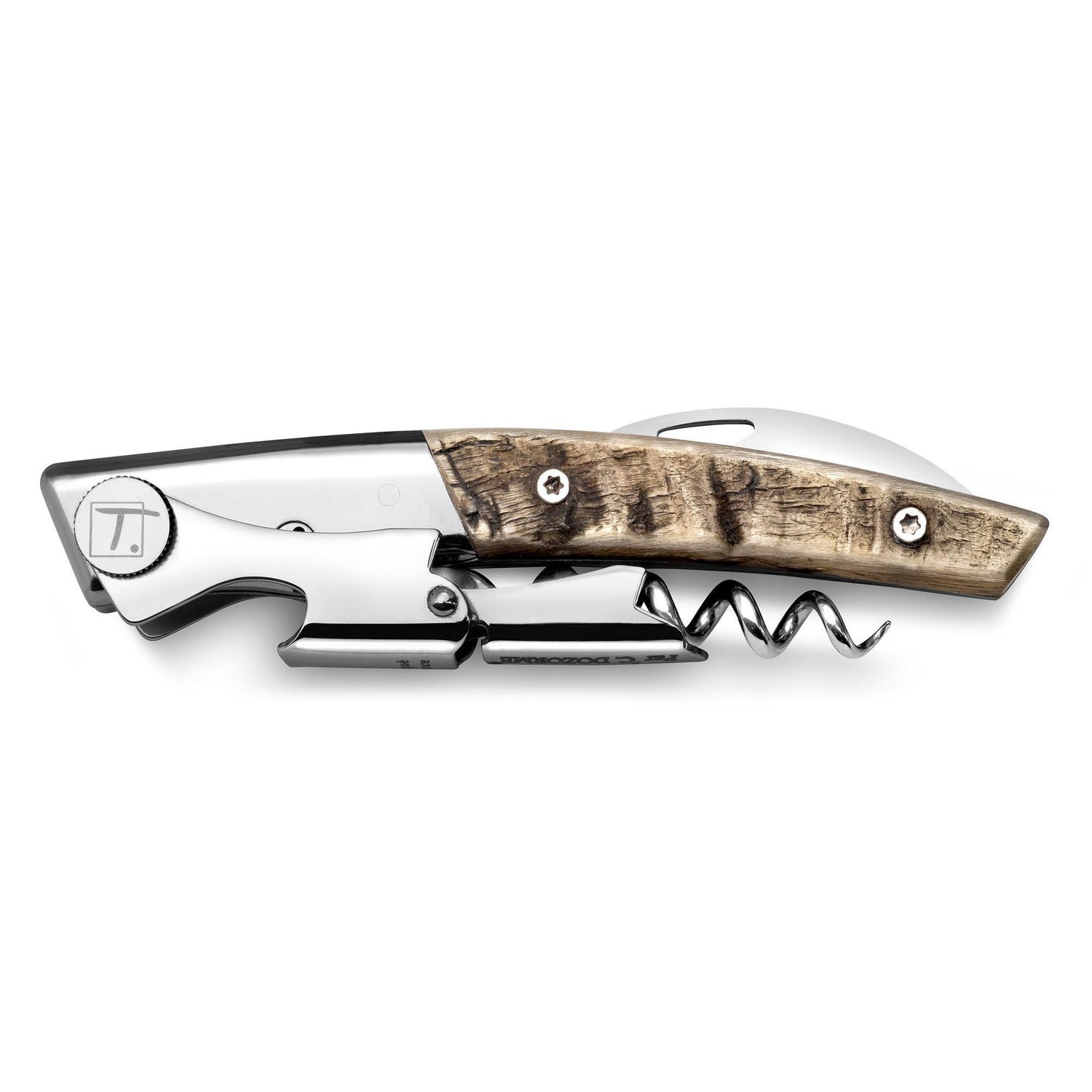Claude Dozorme Le Thiers Double Lever Corkscrew, Ram Horn Handle Corkscrew Claude Dozorme