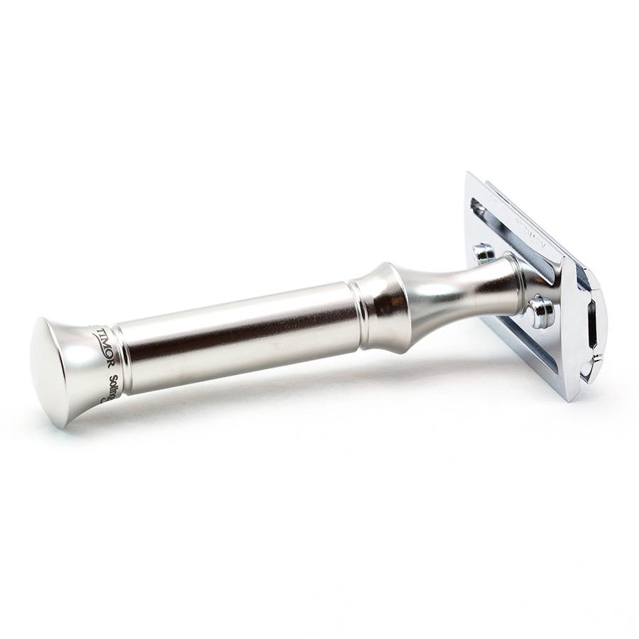 Timor 1351 Closed Comb Safety Razor with Solid Stainless Steel Handle Double Edge Safety Razor Timor