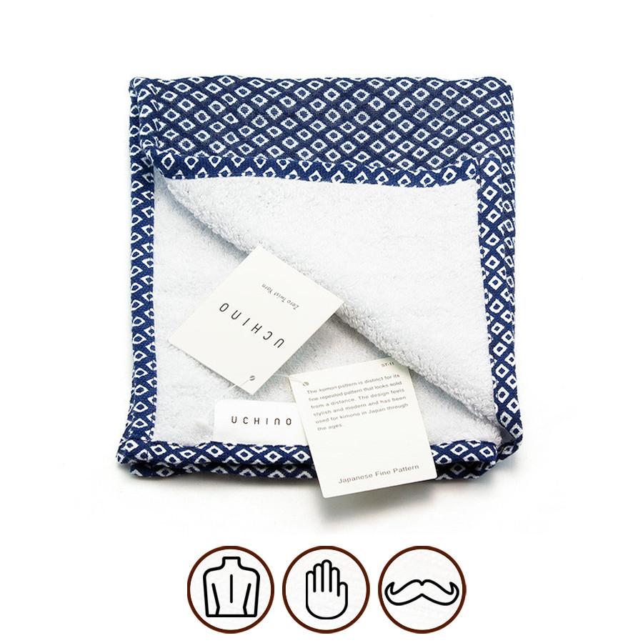 Uchino Japanese Hishi Pattern Double-Sided Cotton Towel Towel Uchino Washcloth (34 x 40 cm)