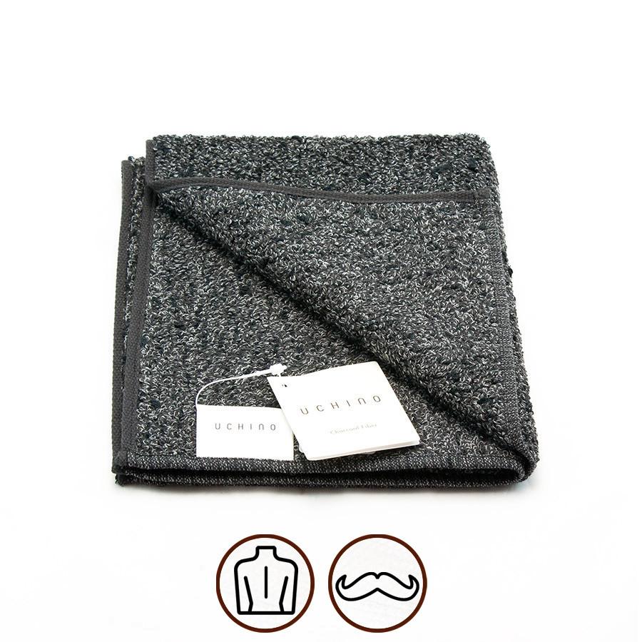 Uchino Kishu Binchotan Charcoal Odour-Eliminating Cotton Towel Towel Uchino Washcloth (34 x 40 cm) 