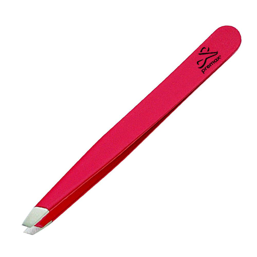 Premax Optima Pinzetta Stainless Steel Slant Tweezers in Red or Yellow Tweezer Premax Red