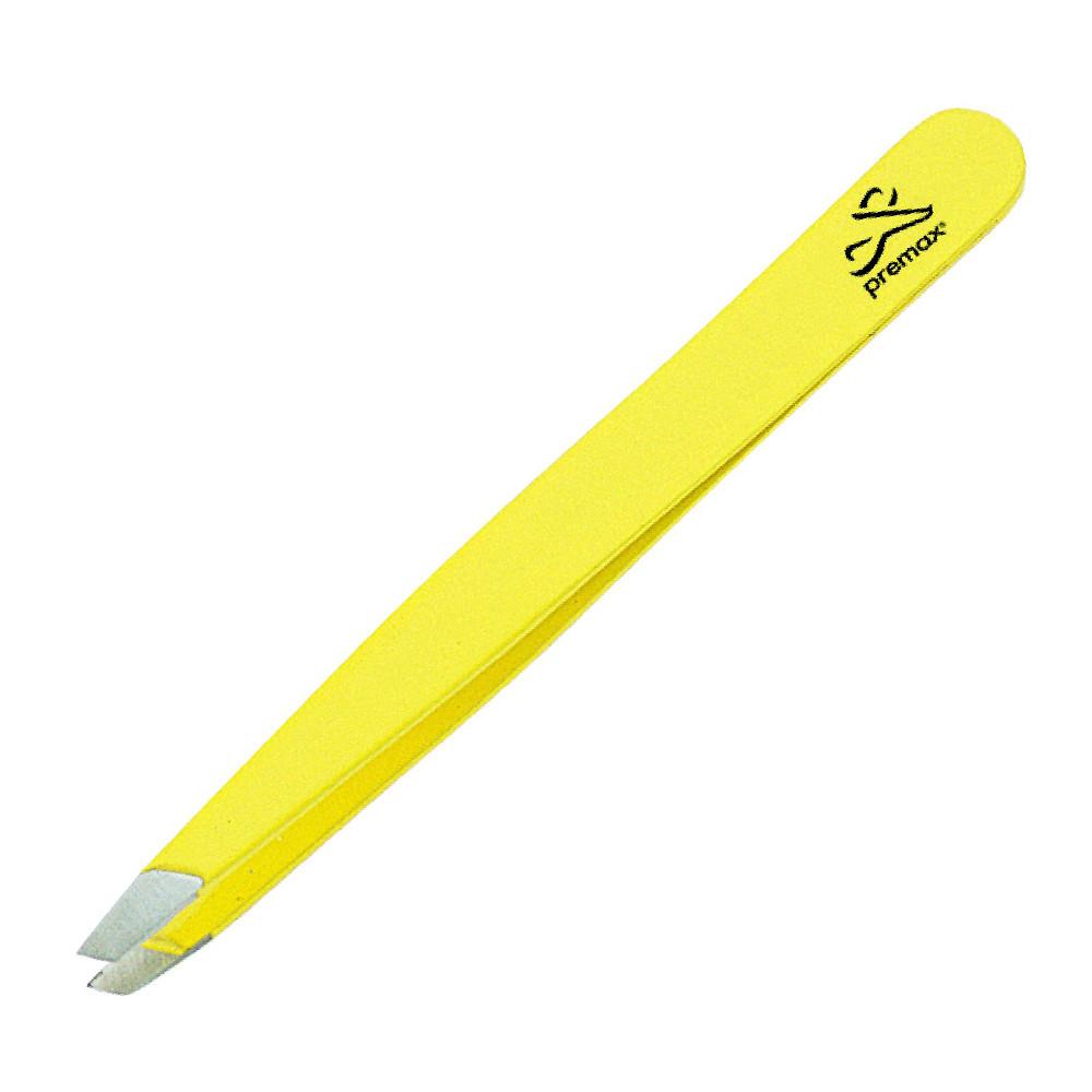 Premax Optima Pinzetta Stainless Steel Slant Tweezers in Red or Yellow Tweezer Premax Yellow