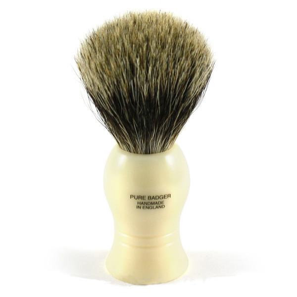 Vulfix Pure Grey Badger Shaving Brush & Stand, Faux Ivory Badger Bristles Shaving Brush Vulfix