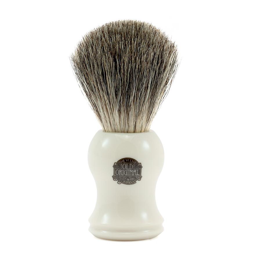 Vulfix Pure Black Badger Shaving Brush, Faux Ivory Handle Badger Bristles Shaving Brush Vulfix 