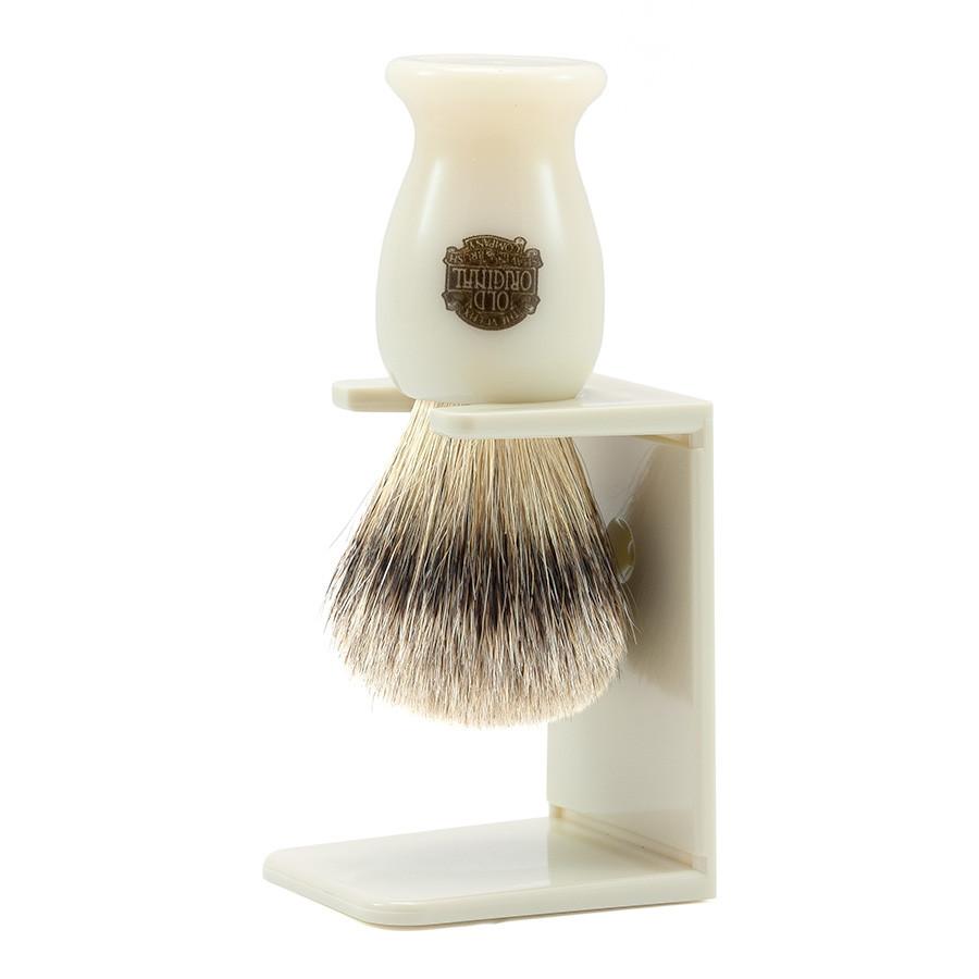 Vulfix 660S Medium Super Badger Shaving Brush & Stand, Faux Ivory Badger Bristles Shaving Brush Vulfix