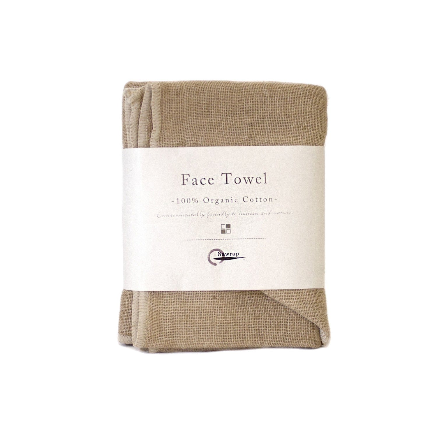 Nawrap Organic Cotton Face Towel Towel Nawrap Brown