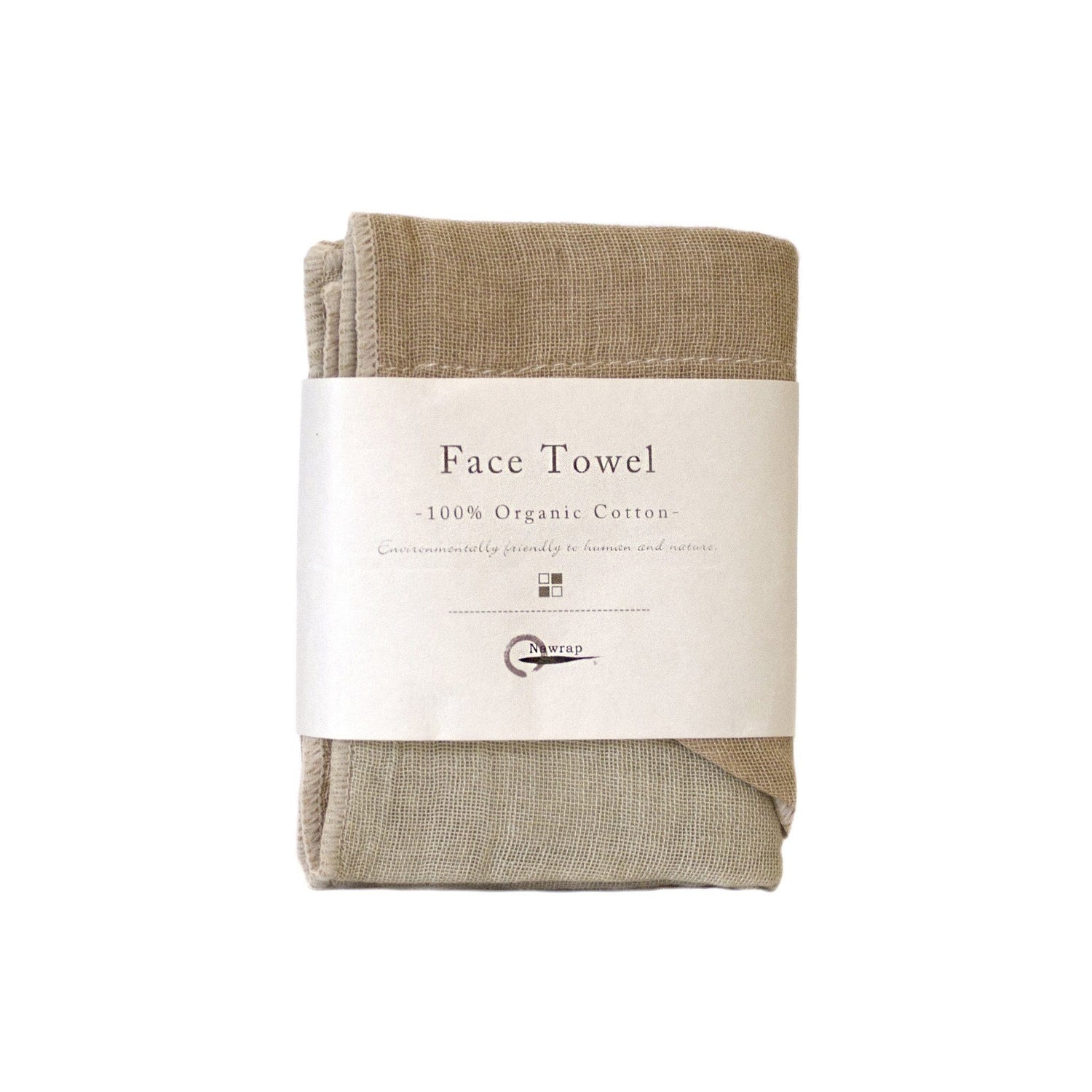 Nawrap Organic Cotton Face Towel Towel Nawrap Brown & Green