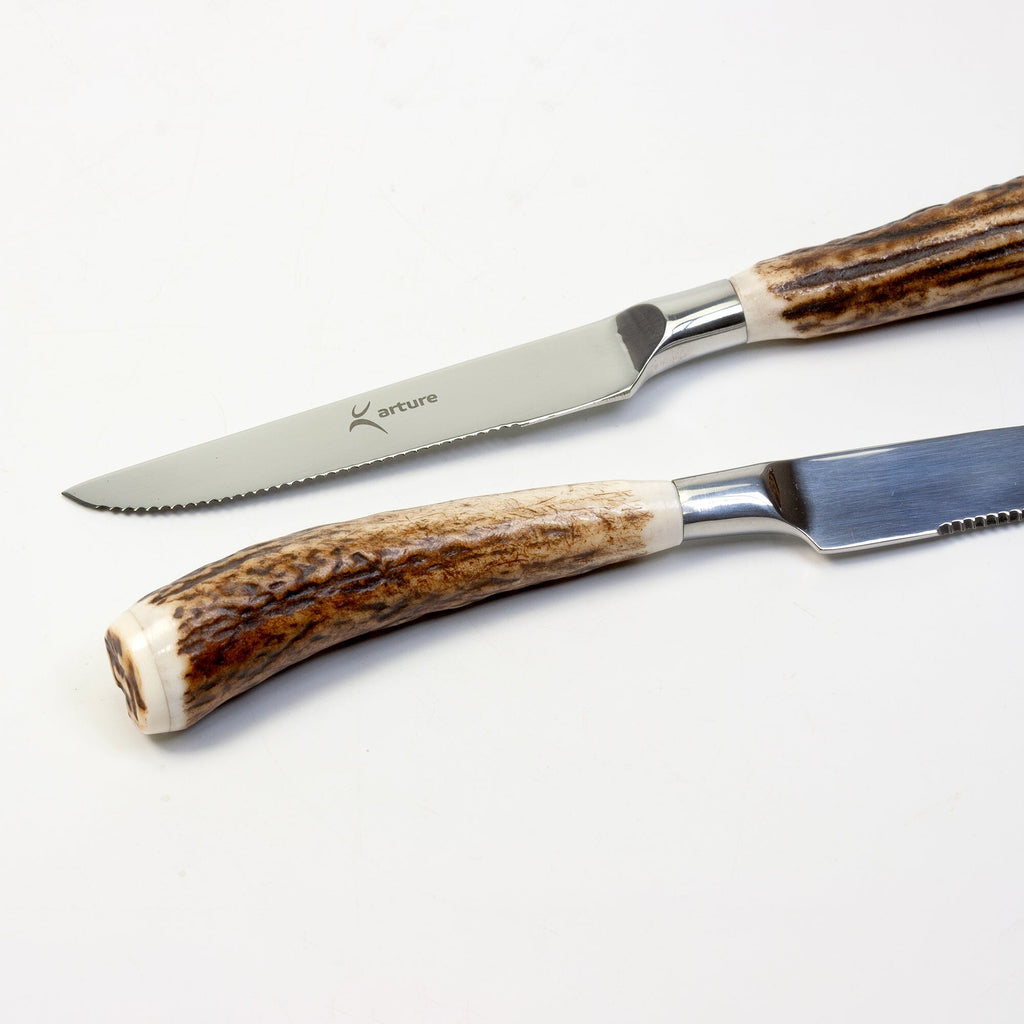Arture Art & Nature 6-Piece Steak Knife Set, Deer Handle Steak Knife Arture Art & Nature 
