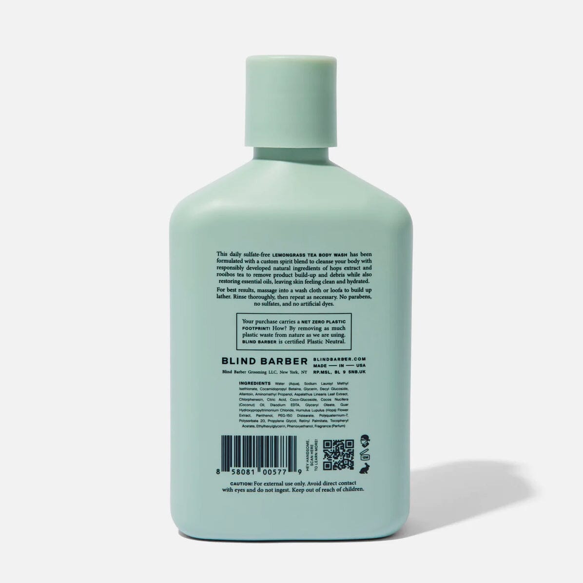 Blind Barber Lemongrass Tea Body Wash Men's Body Wash Blind Barber 