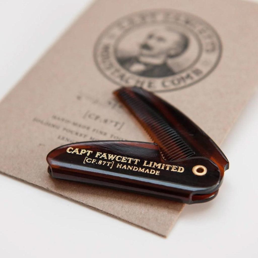 Captain Fawcett Folding Pocket Moustache Comb Moustache Comb Captain Fawcett 