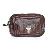 Campomaggi Leather Toiletry Bag with Front Pocket Toiletry Bag Campomaggi Dark Brown 