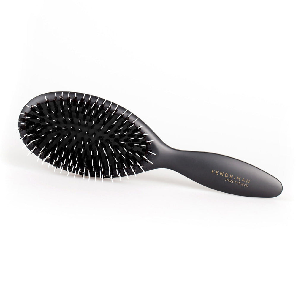 Scratch and Dent Fendrihan Fendrihan Oval Hair Brush with Boar Bristles and Nylon Pins, Cushion Base, Made in France 