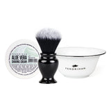 Fendrihan Shaving Cream, Porcelain Shaving Bowl and Shaving Brush Set, Save $15 Shaving Set Fendrihan Aloe Vera Black 