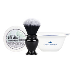 Fendrihan Shaving Cream, Porcelain Shaving Bowl and Shaving Brush Set, Save $15 Shaving Set Fendrihan Aloe Vera Dark Blue 