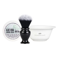 Fendrihan Shaving Cream, Porcelain Shaving Bowl and Shaving Brush Set, Save $15 Shaving Set Fendrihan Aloe Vera Grey 