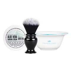 Fendrihan Shaving Cream, Porcelain Shaving Bowl and Shaving Brush Set, Save $15 Shaving Set Fendrihan Aloe Vera Light Blue 