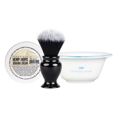 Fendrihan Shaving Cream, Porcelain Shaving Bowl and Shaving Brush Set, Save $15 Shaving Set Fendrihan Hemp & Hops Light Blue 