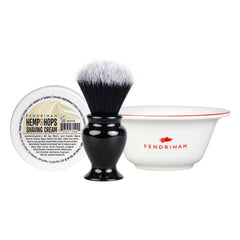 Fendrihan Shaving Cream, Porcelain Shaving Bowl and Shaving Brush Set, Save $15 Shaving Set Fendrihan Hemp & Hops Red 