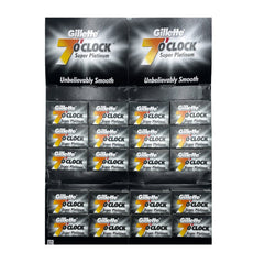 Gillette 7 O'Clock Super Platinum Black Double Edge Safety Razor Blades Razor Blades Gillette 100 Blade Pack 