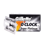 Gillette 7 O'Clock Super Platinum Black Double Edge Safety Razor Blades Razor Blades Gillette 5 Blade Pack 