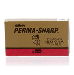 Gillette Perma-Sharp Stainless Safety Razor Blades Razor Blades Gillette 5 Blade Pack 