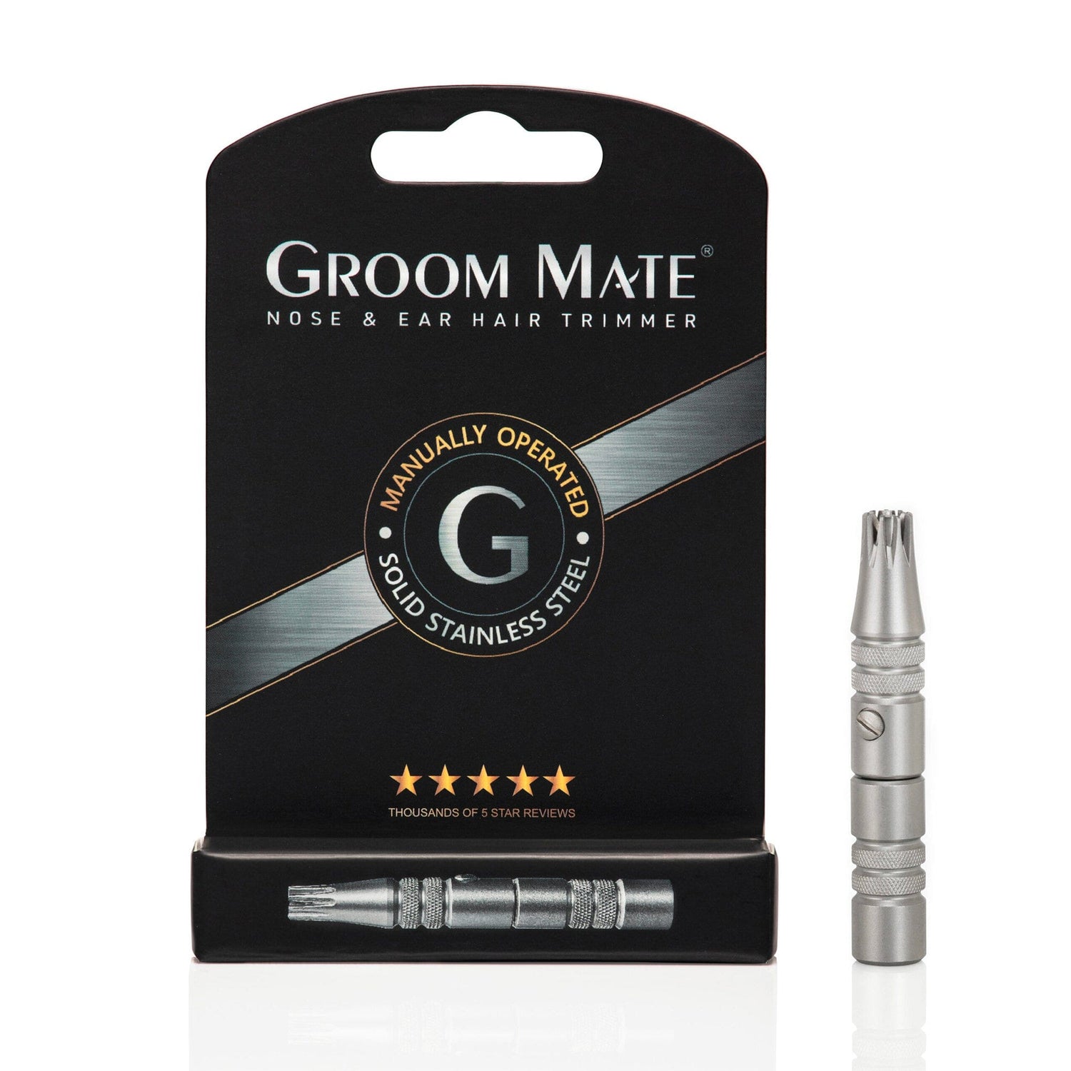 Groom Mate Nose & Ear Hair Trimmer, Manually Operated Nose Hair Trimmer Groom Mate 