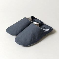 ABE Canvas Home Shoes, Wool-Lined Spa Slippers Japanese Exclusives Grey M 