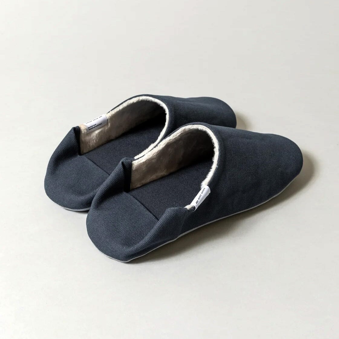 ABE Canvas Home Shoes, Wool-Lined Spa Slippers Japanese Exclusives 