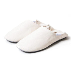 ABE Canvas Home Shoes, Wool-Lined, Natural Spa Slippers Japanese Exclusives 