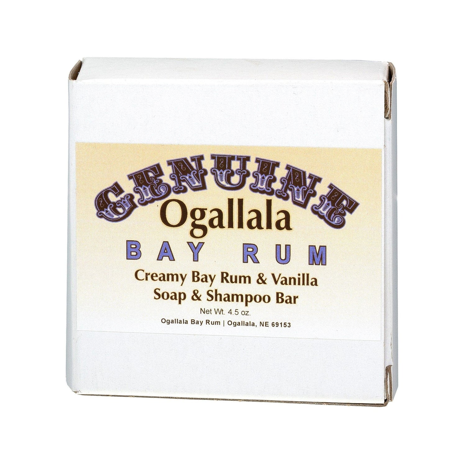 Ogallala Creamy Bay Rum and Vanilla Soap and Shampoo Bar Shampoo Ogallala Bay Rum 