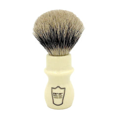 Parker Pure Badger Shaving Brush and Stand, Ivory Long Handle Shaving Brush Parker Razors 