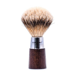 Parker Silvertip Badger Shaving Brush and Stand, Walnut/Chrome Handle Shaving Brush Parker Razors 