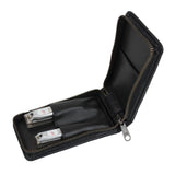 Seki Edge Craftsman 2-Piece Luxury Grooming Kit, Black Leather Zip Case Manicure Set Seki Edge 