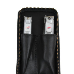 Seki Edge Craftsman 2-Piece Luxury Grooming Kit, Black Leather Zip Case Manicure Set Seki Edge 