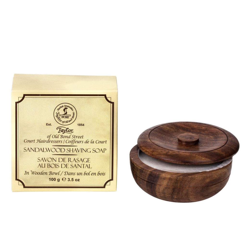 Scratch and Dent Fendrihan Taylor of Old Bond Street Sandalwood Shaving Soap in Wooden Bowl (Damaged Lid/Dull Wood) 