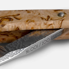 Timor Giesen & Forsthoff 5/8" Hammer Finish Straight Razor with Curly Birch Handle, Limited Edition Straight Razor Timor 