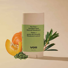 VOS Natural Deodorant, Tea Tree and Pumpkin Seed Deodorant Stick VOS 
