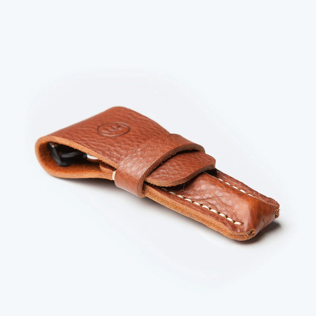Wilde & Harte Mid-Size Leather Pouch Razor Case Wilde & Harte Brown 