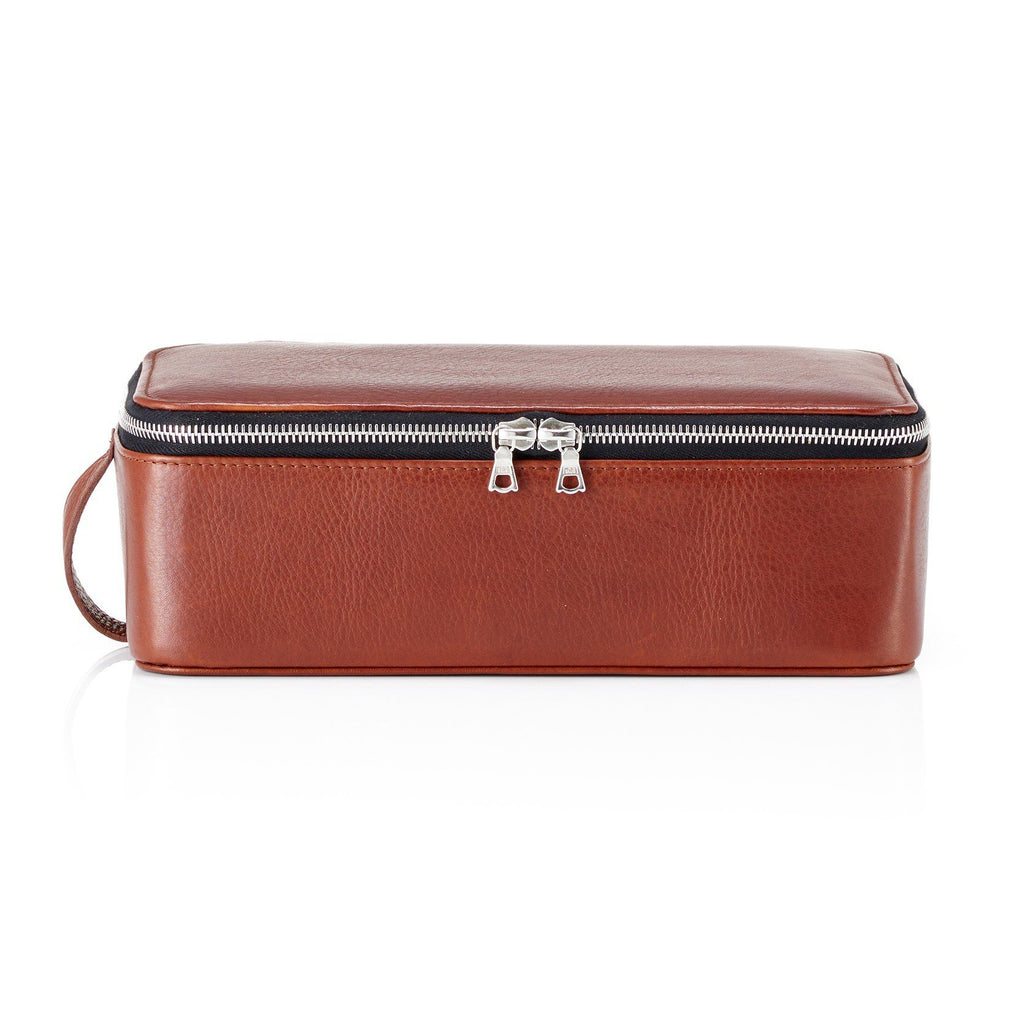 Daines & Hathaway Leather Box Wet Pack Grooming Travel Case Daines & Hathaway Finsbury Caramelo 