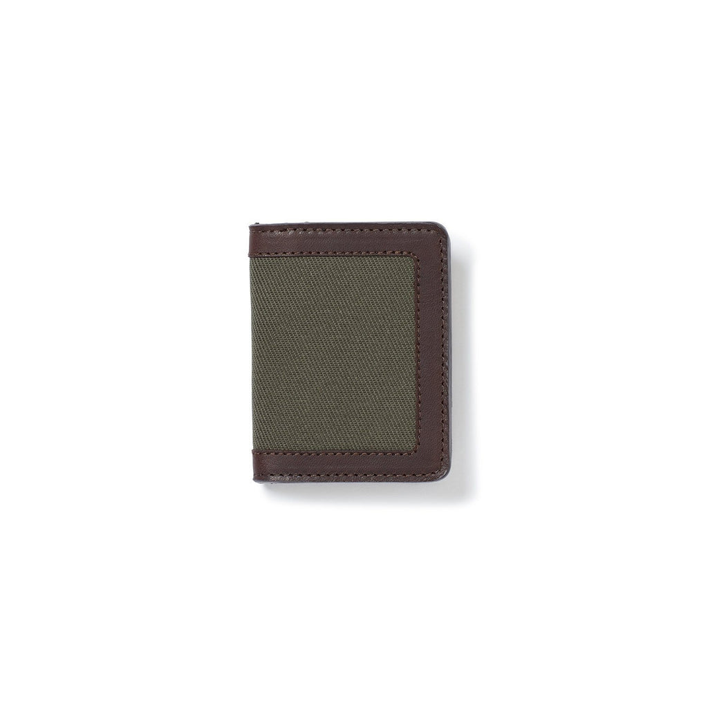 FILSON Rugged Twill Outfitter Card Wallet Leather Wallet FILSON Otter Green 