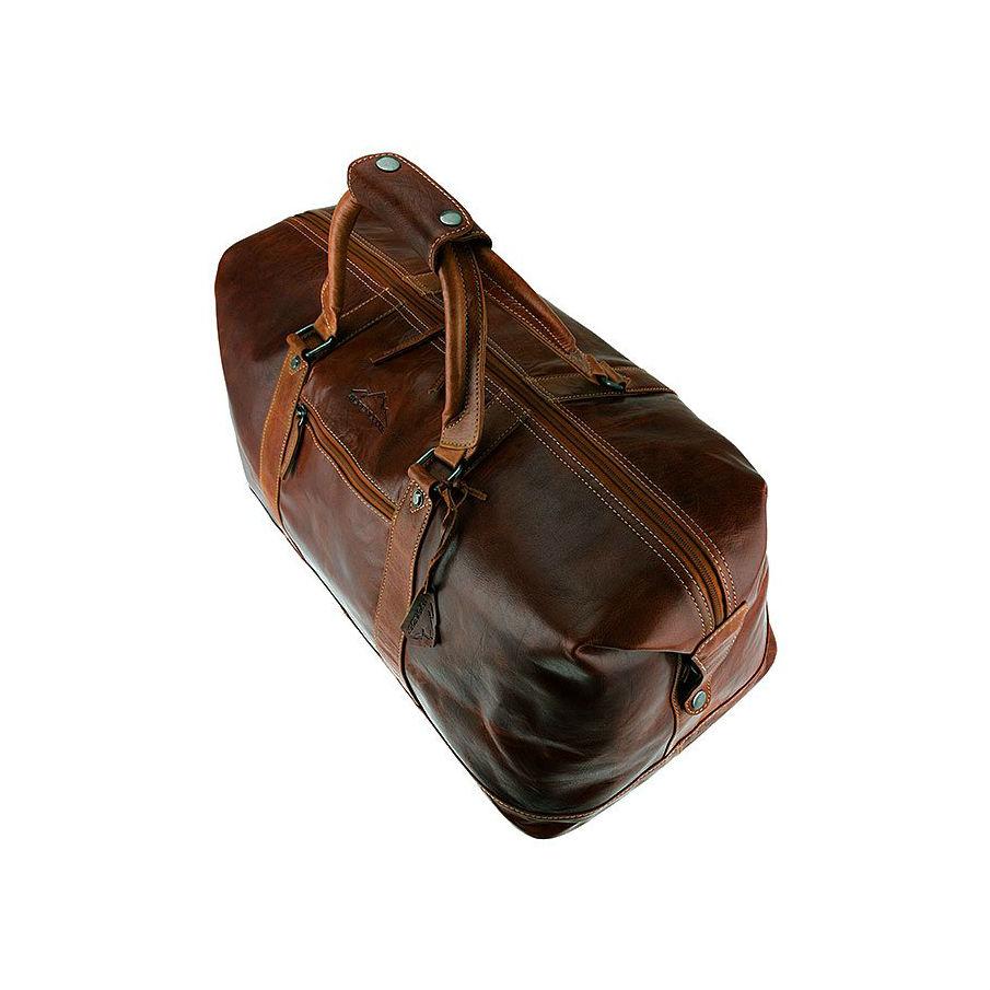 Alpenleder Alabama Buffed Leather Travel Bag, Brandy Leather Duffle Bag Other 