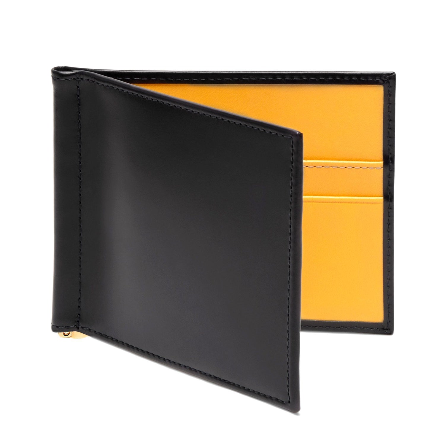 Ettinger Bridle Money Clip Leather Wallet with 6 CC Slots Leather Wallet Ettinger Black 