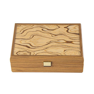 Manopoulos Walnut Wooden Box with Natural Italian Olive Burl Top Storage Case Manopoulos 