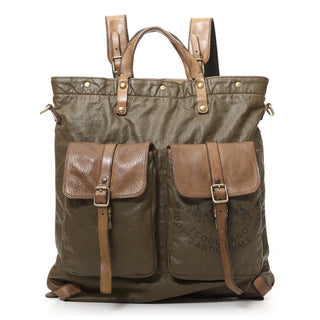 Campomaggi Vitrus Shopping Backpack, Teodorano Fabric and Leather Backpack Campomaggi 