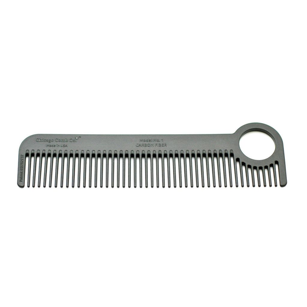 Chicago Comb Co. Model No. 1 Carbon Fiber Medium-Fine Tooth Comb Comb Chicago Comb Co 