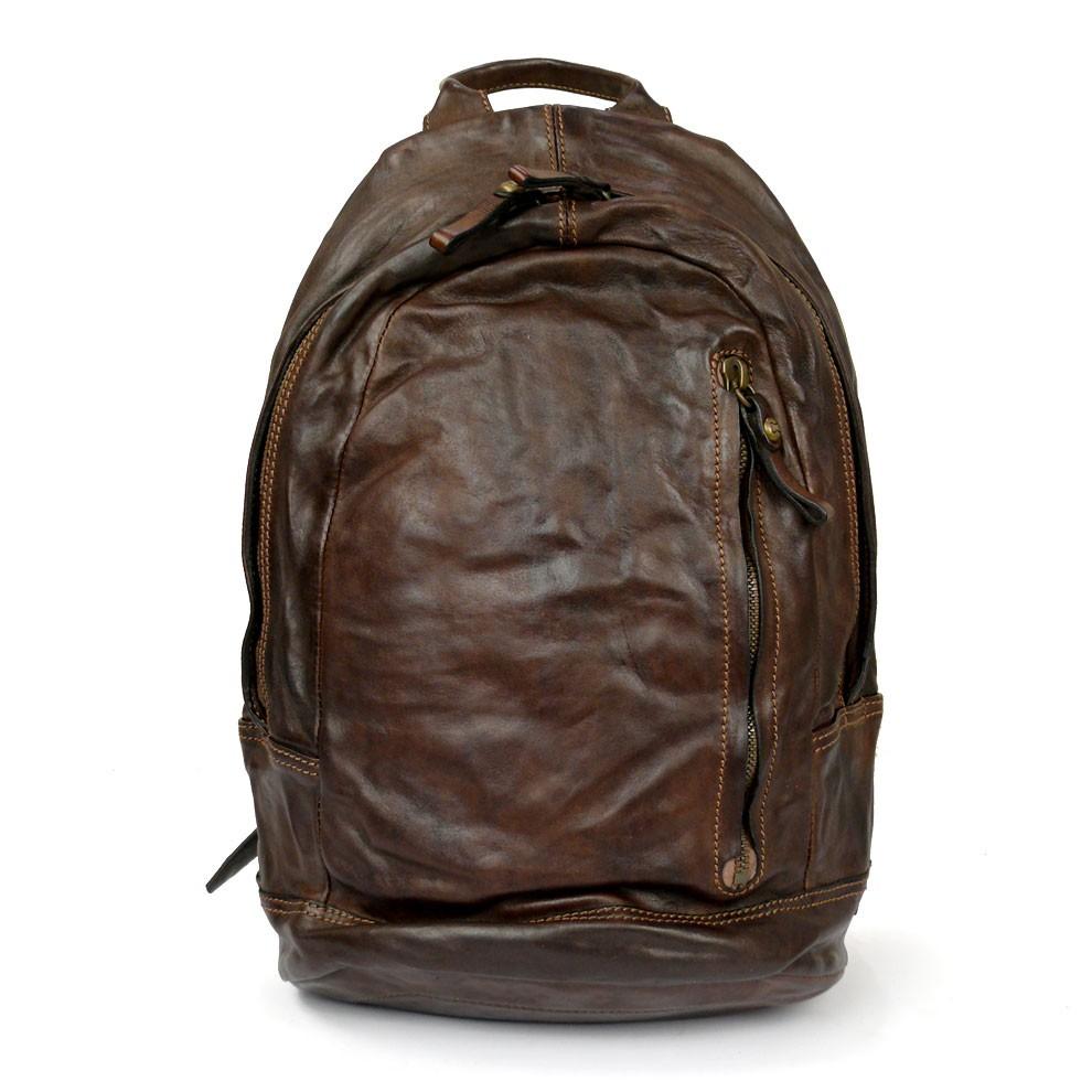 Campomaggi Leather Backpack with Front Zip Backpack Campomaggi Brown 