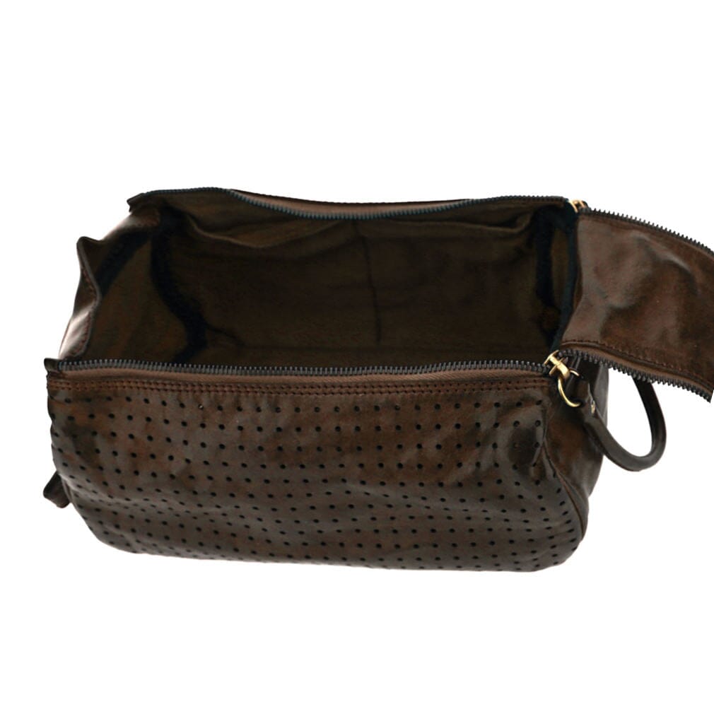 Campomaggi Toledo Leather Toiletry Bag with Geometic Fretwork Toiletry Bag Campomaggi 