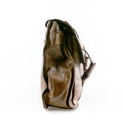 Campomaggi C1790 Messenger Bag, Military Green Leather Messenger Bag Campomaggi 